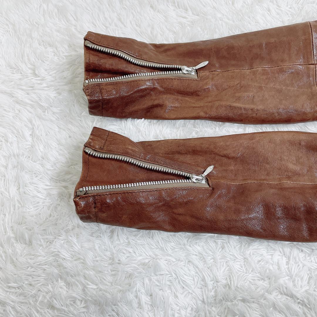 トルネードマート レザーシングルライダースジャケット y2kブラウン M