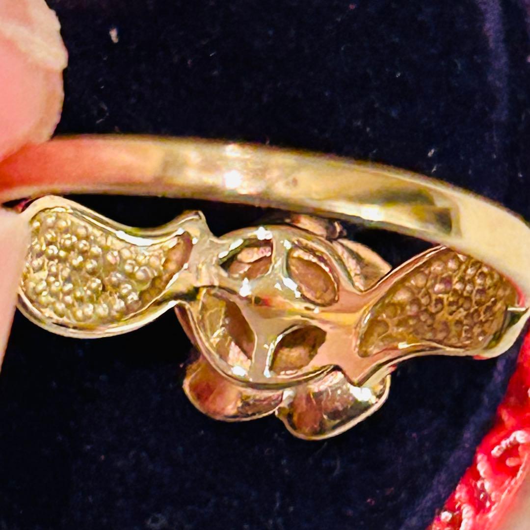 ローズ　バラの指輪　リング　アンティーク ピンクゴールド　イエローゴールド