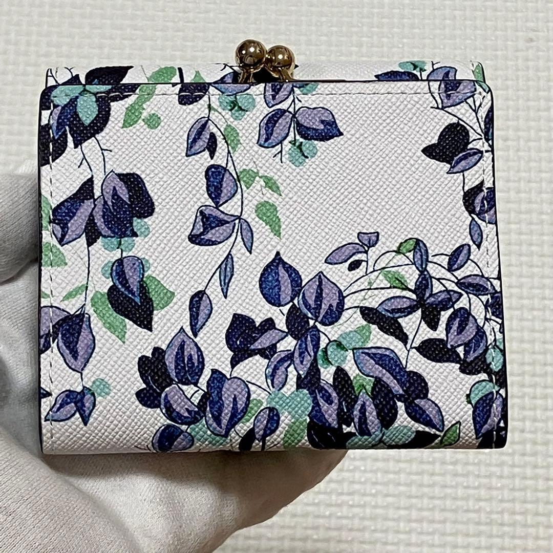 未使用　Paul Smith レザーがま口三つ折り財布 レモンツリープリント