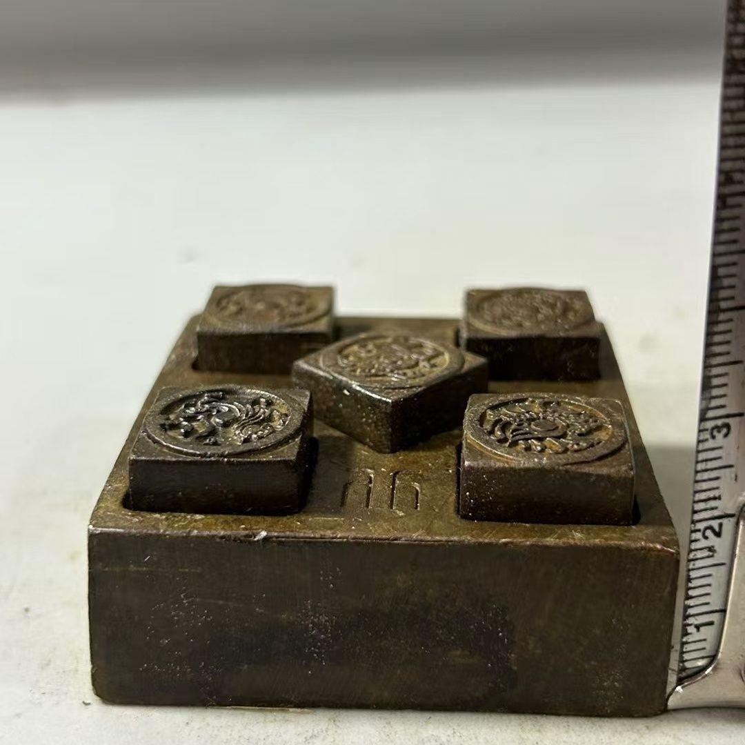 銅印章 五大神獣 印材 印鑑 書道具 文房具 装飾品 工芸品 美術品 置物