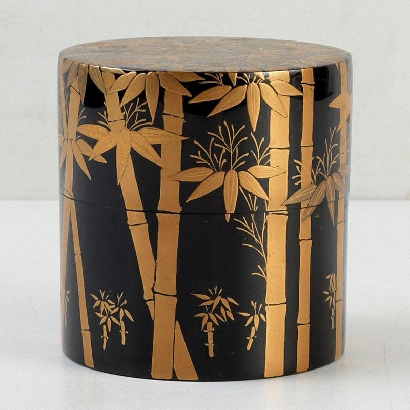 茶道具　高橋峯房作　竹林蒔絵　中棗　共箱　V　9524