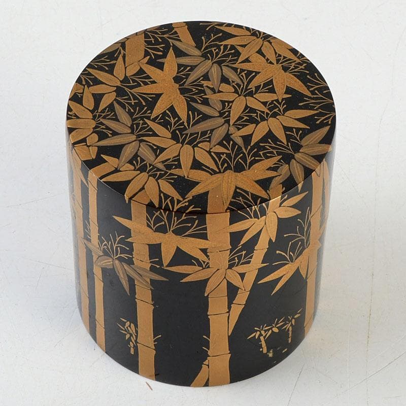 茶道具　高橋峯房作　竹林蒔絵　中棗　共箱　V　9524