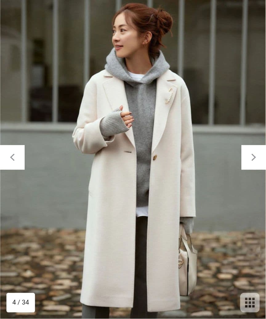 23区【滝沢眞規子さん着用】ウールカシミヤビーバー チェスター コート