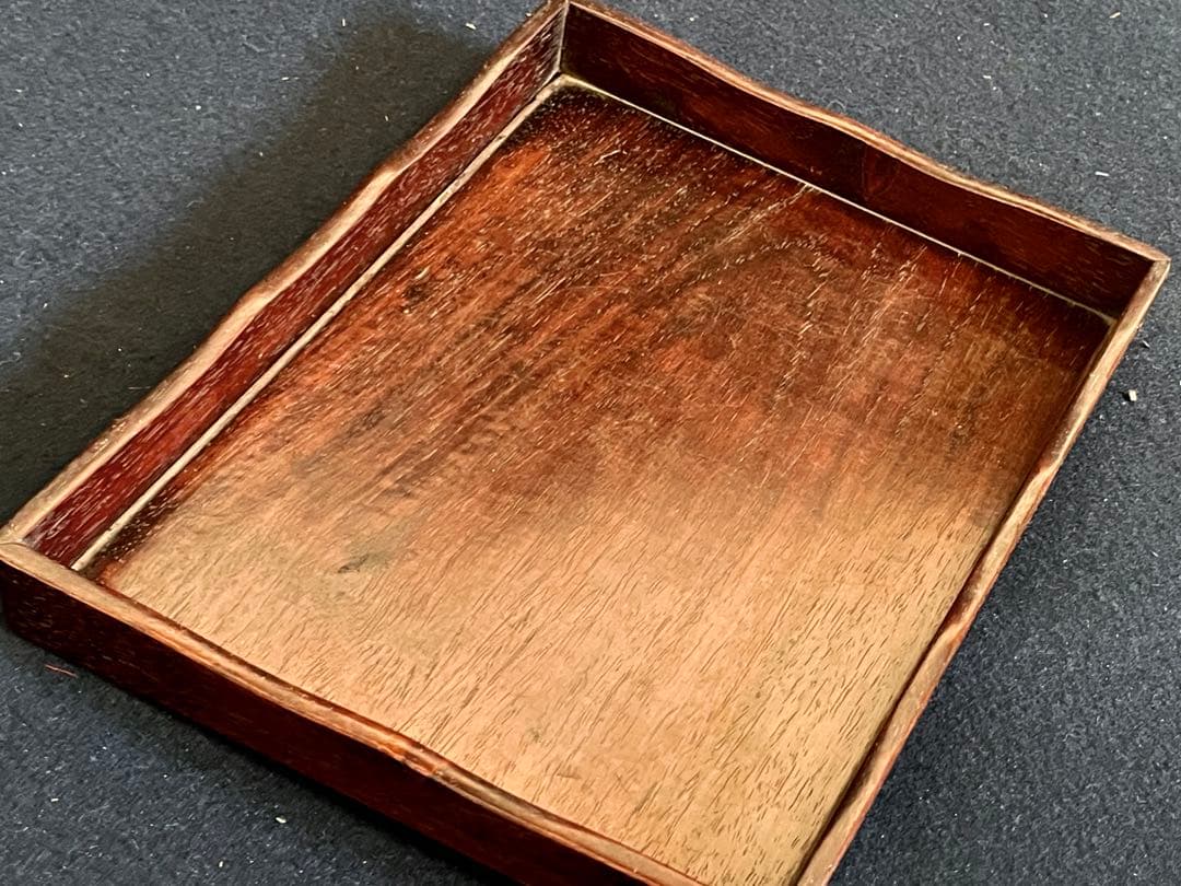 「祖」 唐木 煎茶盆 紅木 香盆 長方盆 拝見盆 (A)