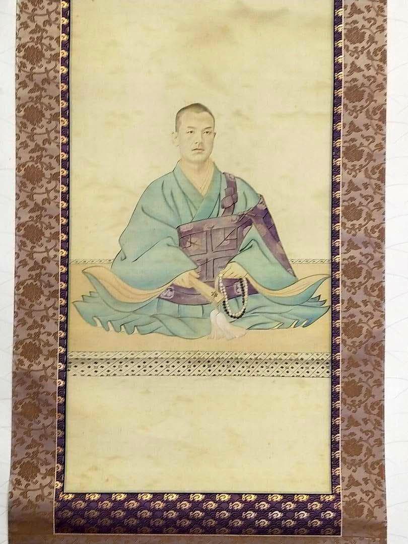 ♥掛軸　了見寺　拾壱世　肖像画　桐箱付き　掛け軸　骨董品