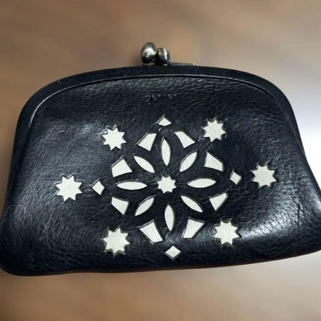 genten がま口 ミニ財布 クリスマスカットワーク