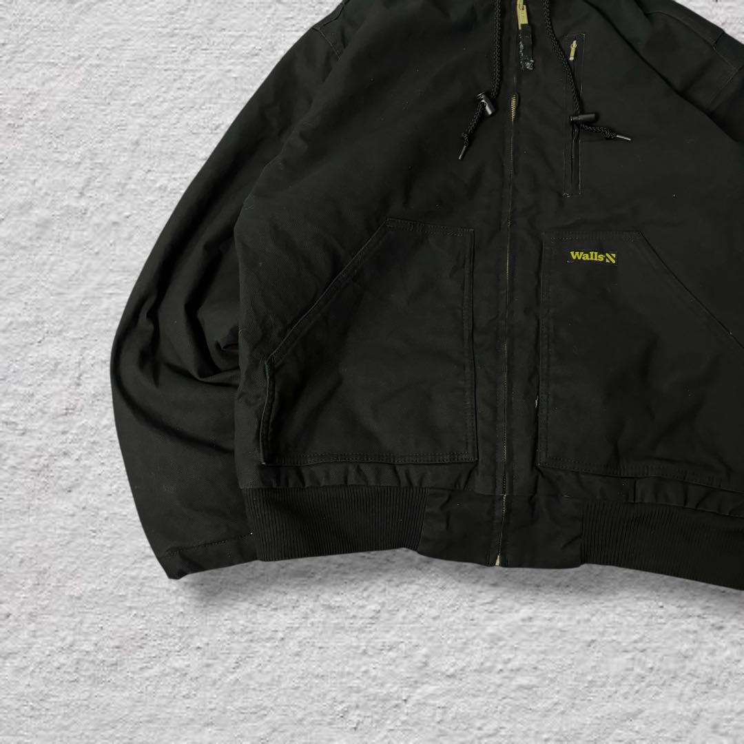 ラリル Wallsアクティブジャケットダックパーカーy2k刺繍ブラック