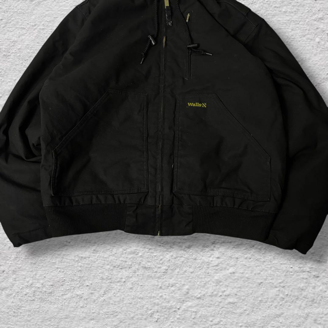 ラリル Wallsアクティブジャケットダックパーカーy2k刺繍ブラック