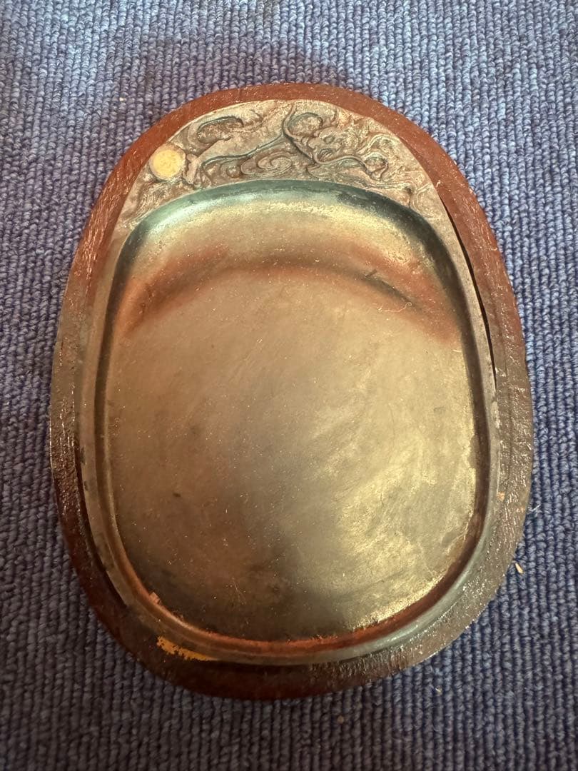 2049 中国　端渓硯　石眼　端州石硯　石眼 雲龍彫刻