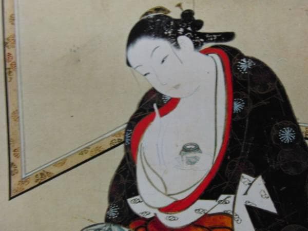 宮川長亀、聞香図、超希少・大判画集画、新品高級額装付