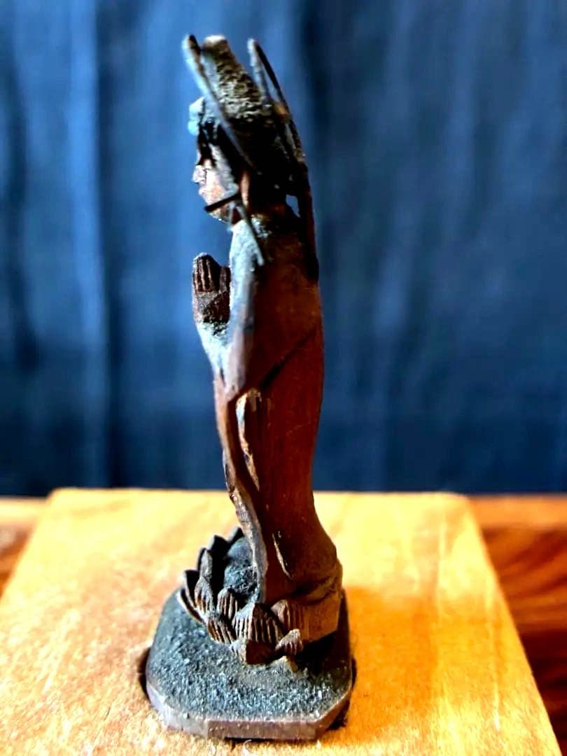 小さな　小さな合掌木彫り仏　極小木彫り仏　江戸時代