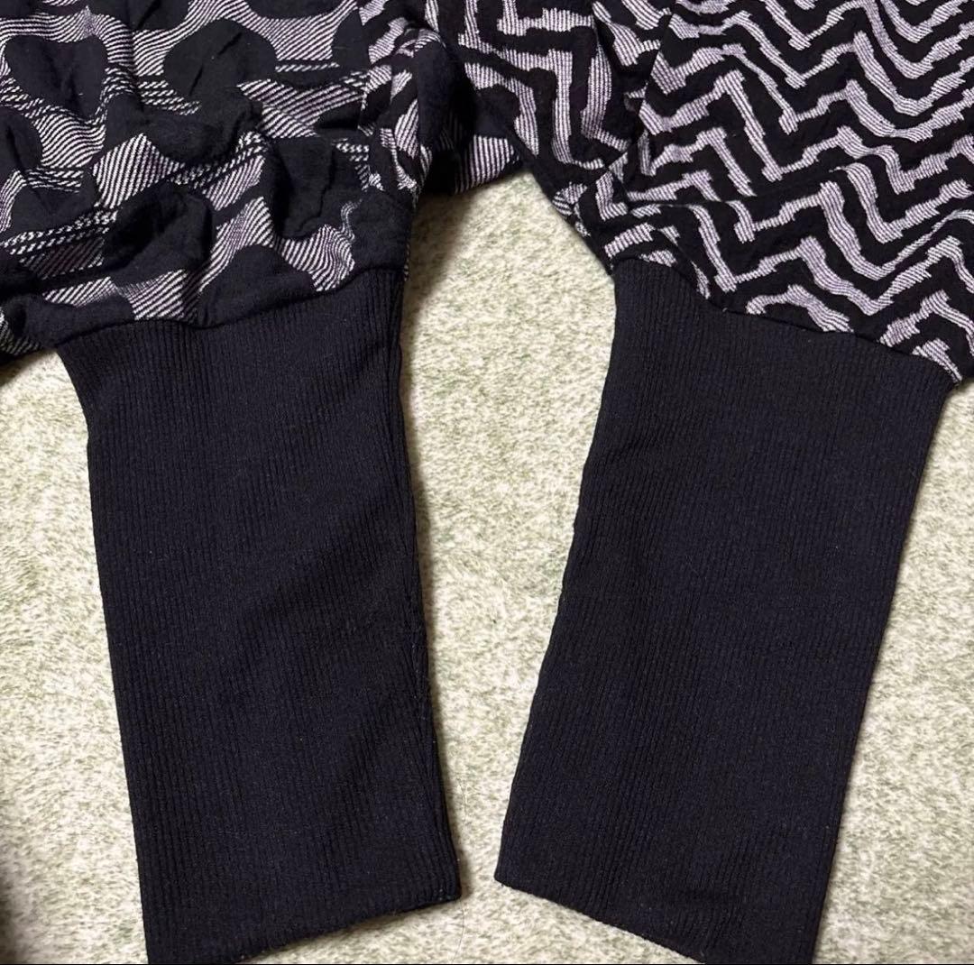 アンティカantiqua☆ドット柄切り替えサルエルパンツ☆変形 アシメントリー