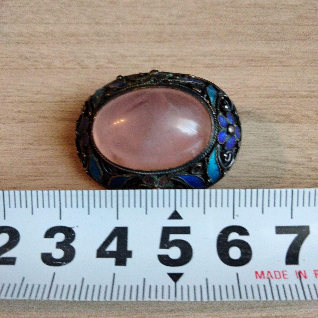 SILVER ローズクォーツ ブローチ