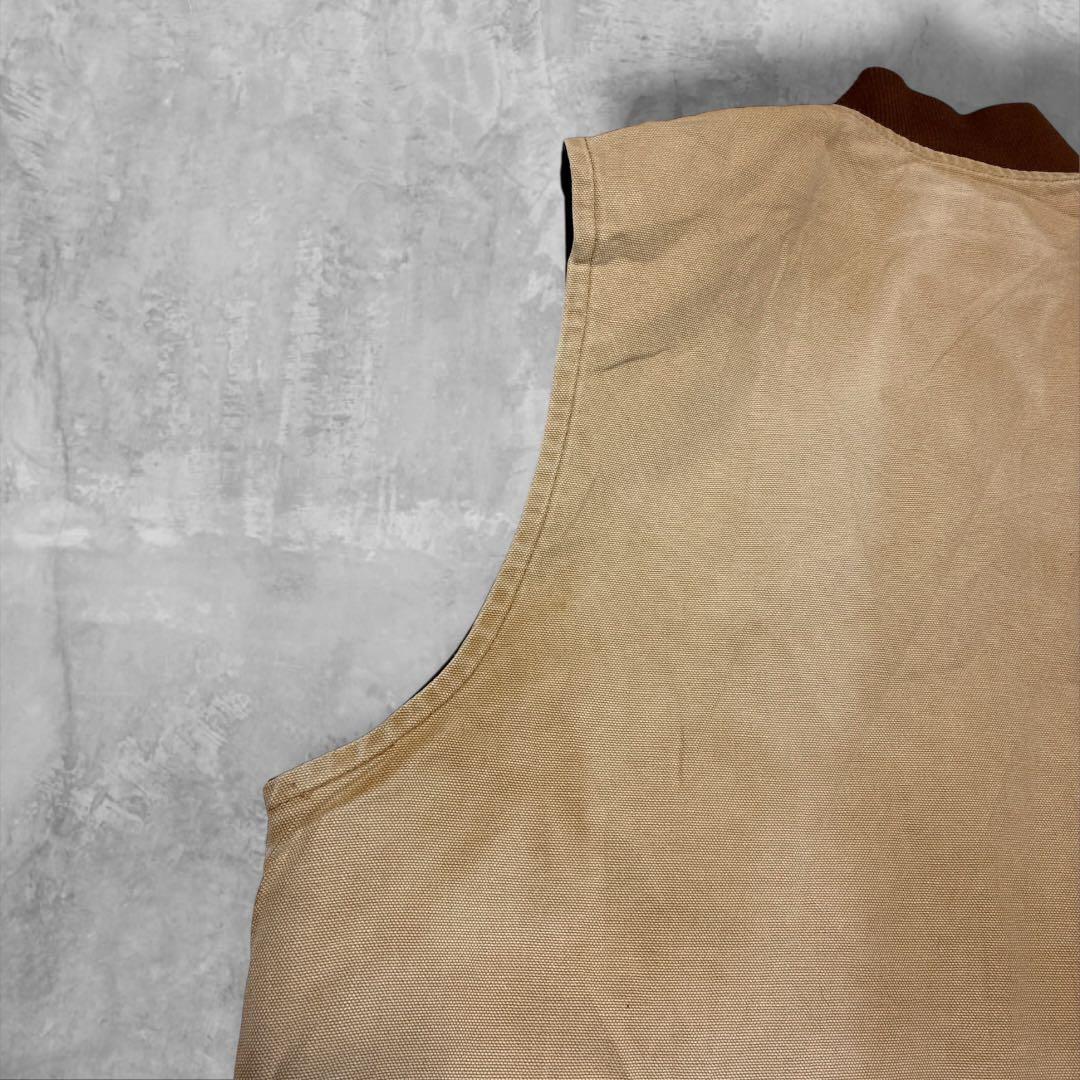 Carhartt ダックベスト 00s当時物 フェードキャメル中綿キルトXL相当