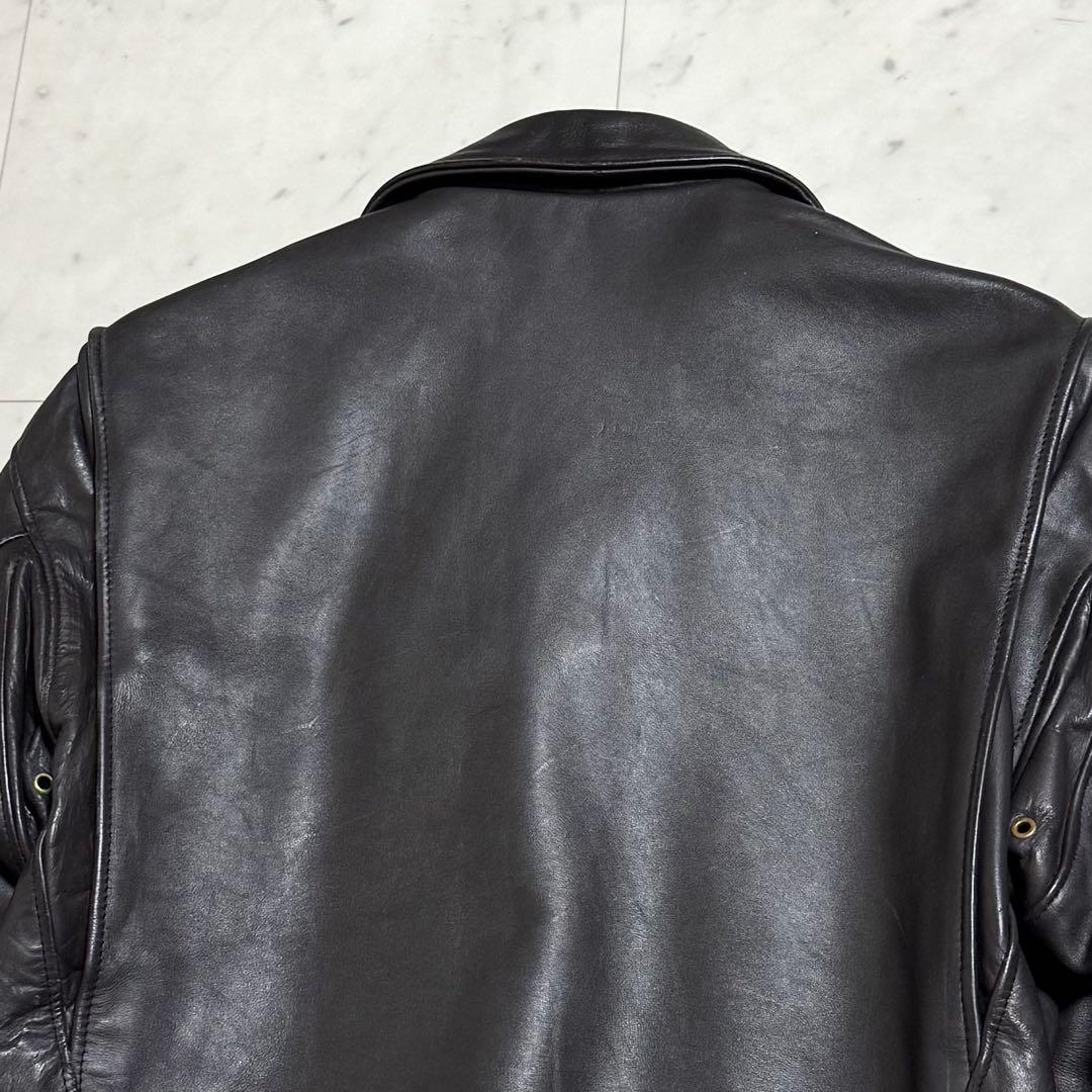 Schott レザーシングルライダースジャケット ダークブラウン 40