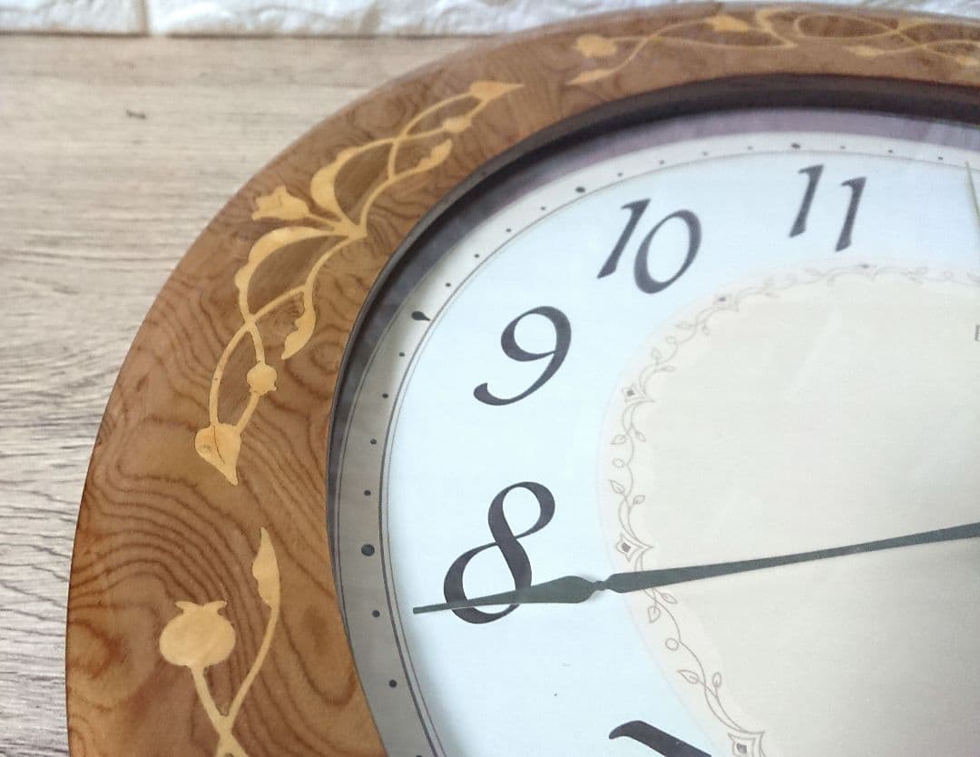 SEIKO EMBLEM セイコー エンブレム 木象嵌 電波式 壁掛け時計