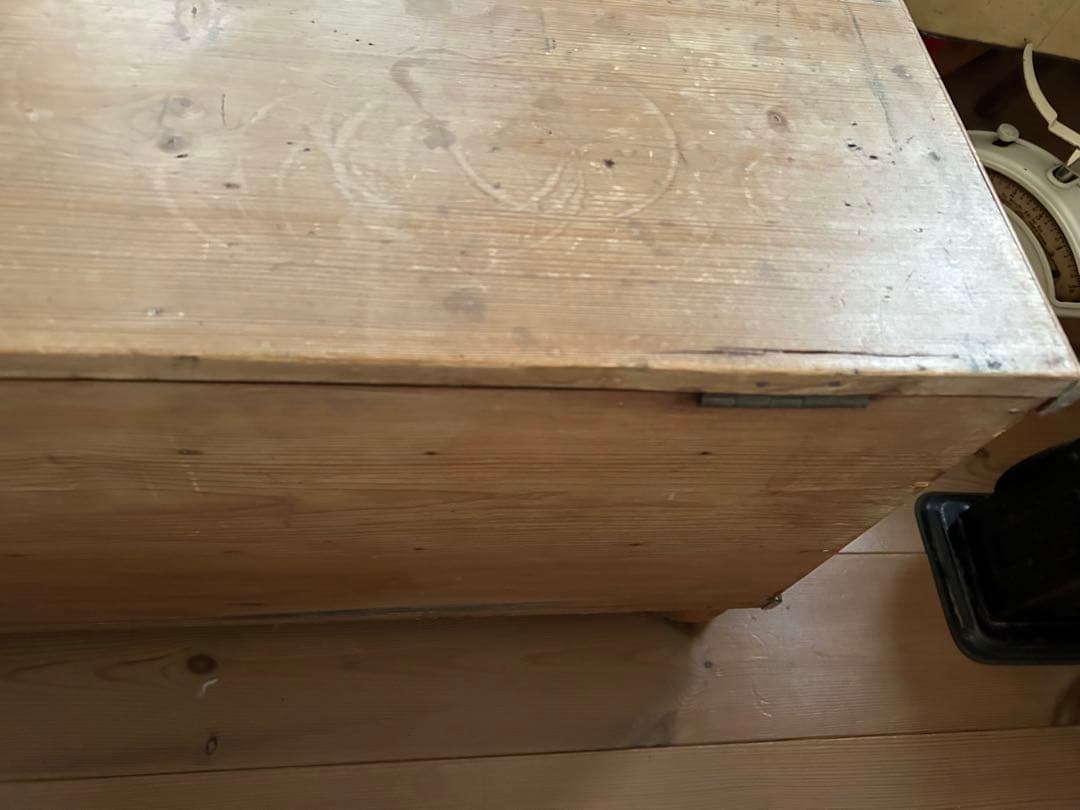 あーちゃん！アンティーク　オールドパイン　リネンボックス