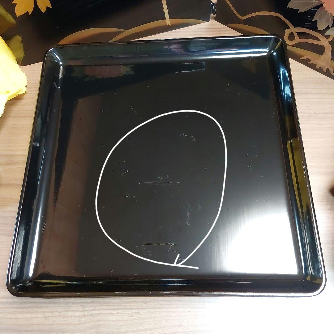 輪島黒塗懐石四方盆五客36×36