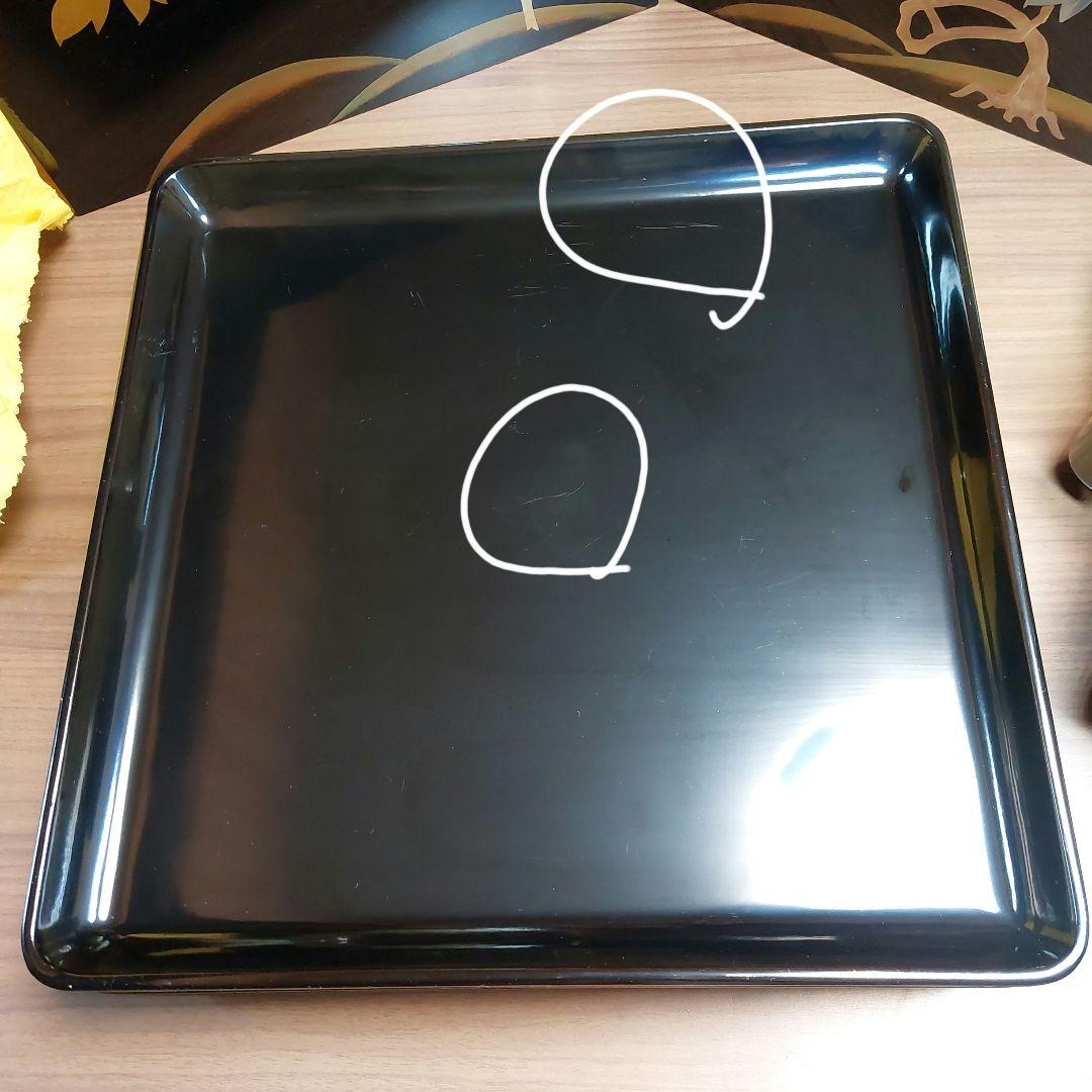 輪島黒塗懐石四方盆五客36×36