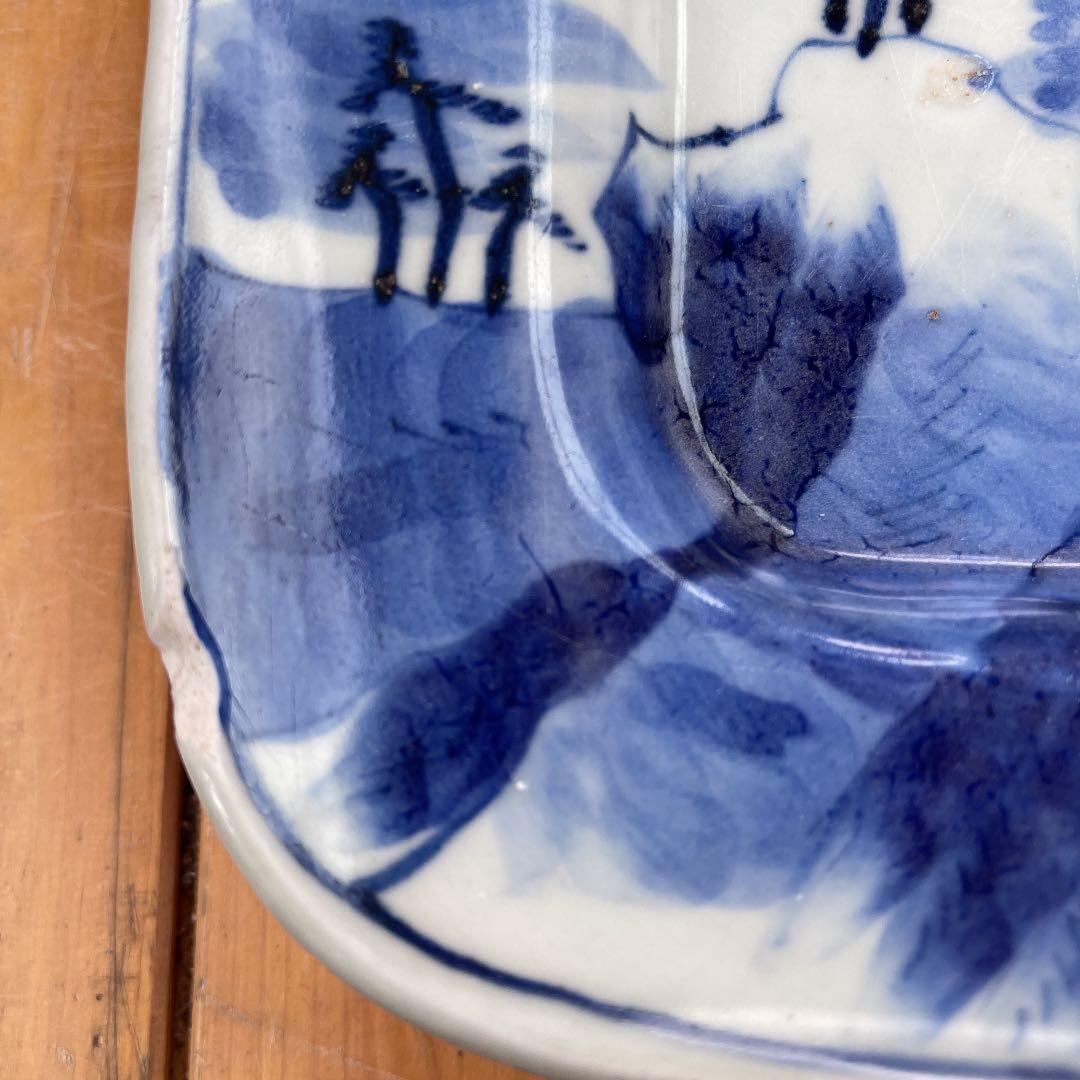 古伊万里　角皿　裏印　乾