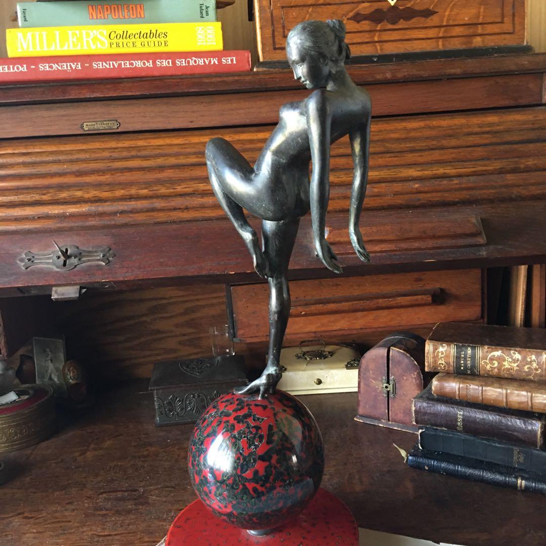 ブロンズ　アンティーク　セオドアアレキサンダー　アールデコ裸婦　女性像