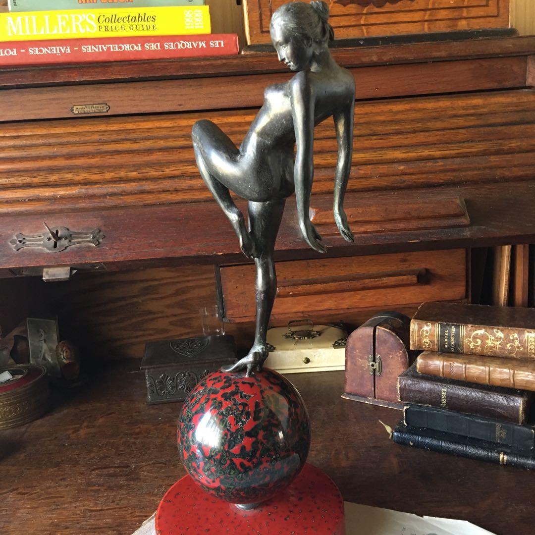 ブロンズ　アンティーク　セオドアアレキサンダー　アールデコ裸婦　女性像