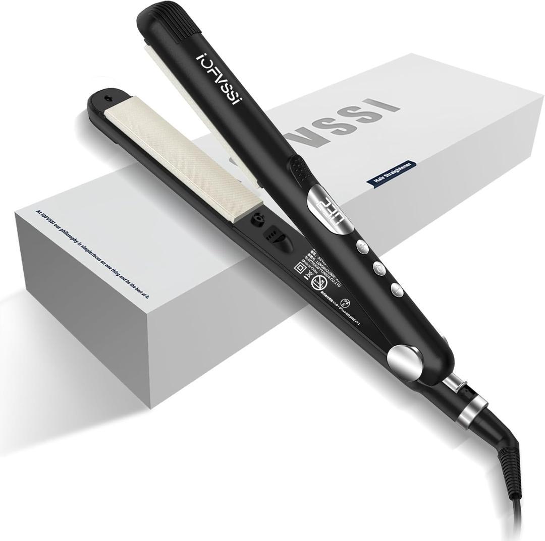 K082 ヘアアイロン ストレート＆カール 2way布製プレート マイナスイオン