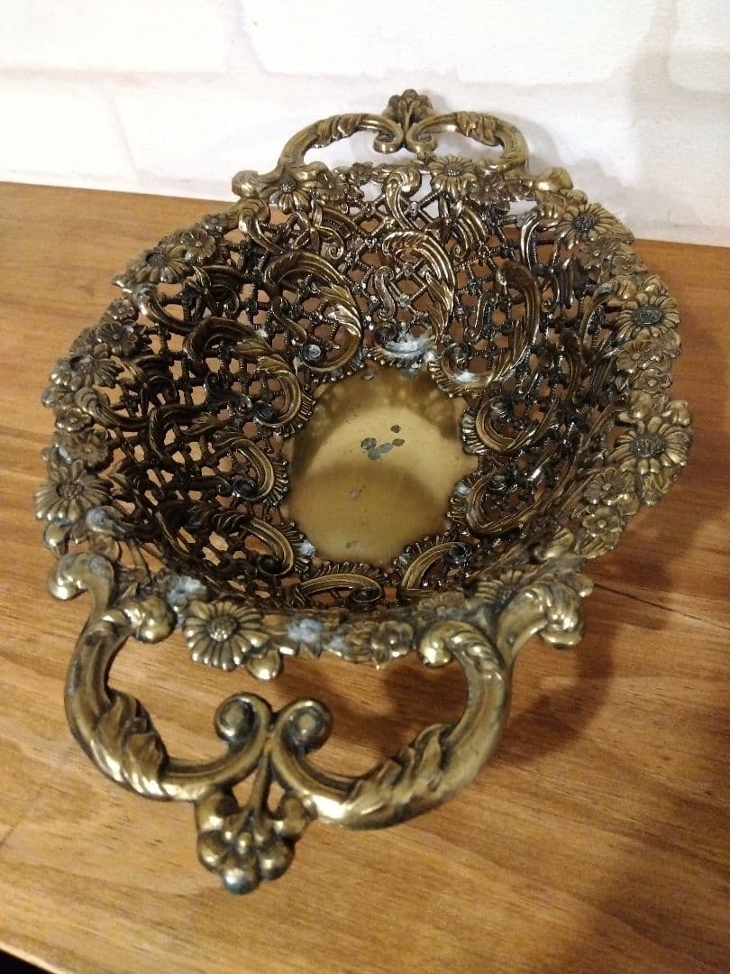 アンティーク調バスケット コルベイユ 籠 金属