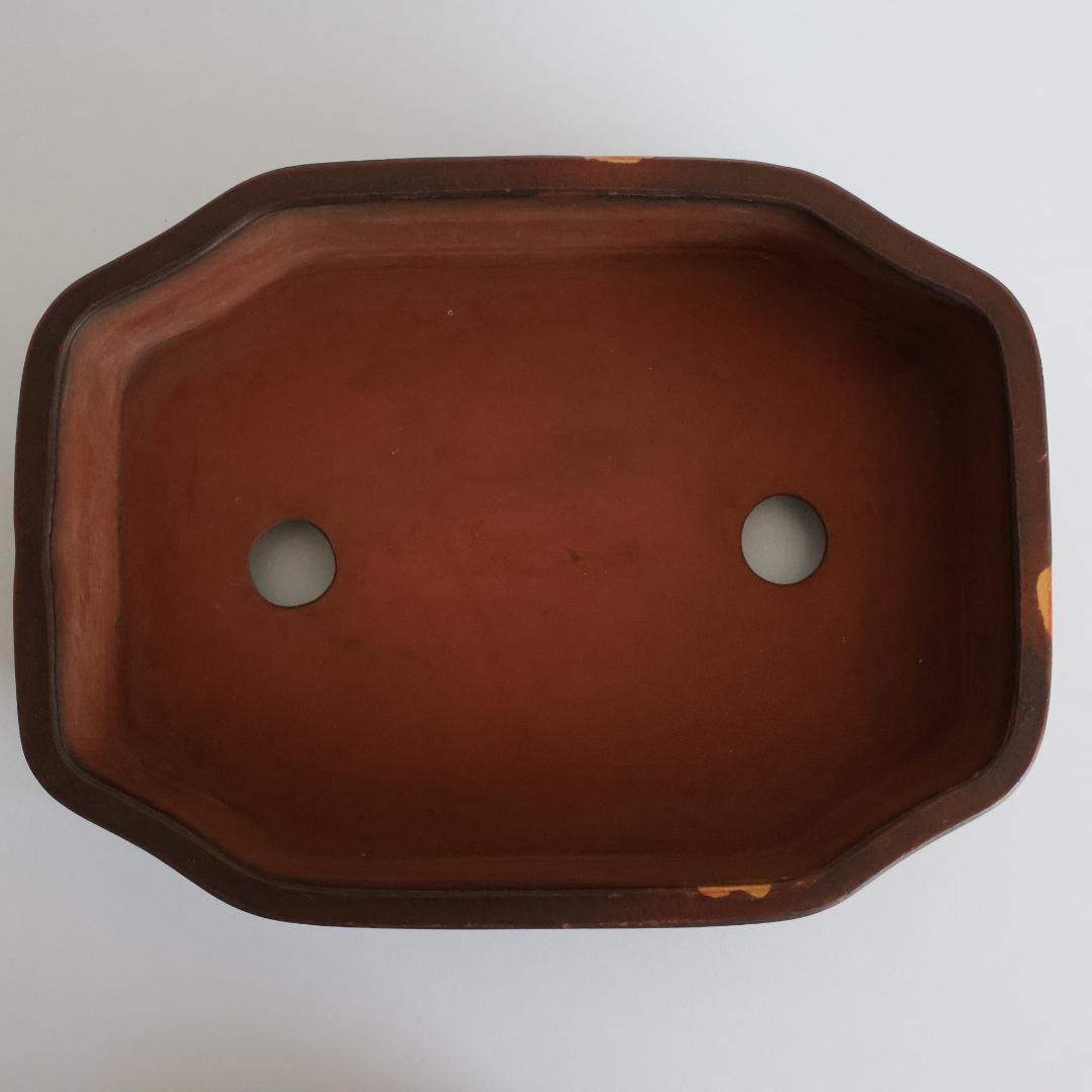 『 呉徳盛製 』『 中国宜興 』在銘 中国古盆器 紫砂 朱泥 紫砂鉢 盆栽鉢