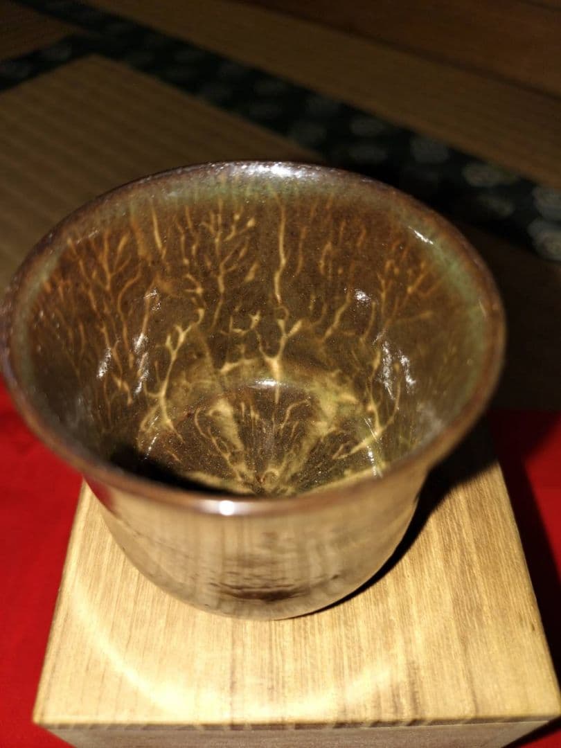 臥牛窯　現川焼「特製白鷺二羽ぐい呑」13代横石臥牛作