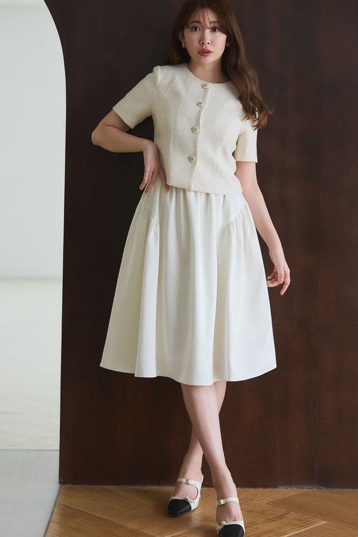 Herlipto＊satin volume midi skirt