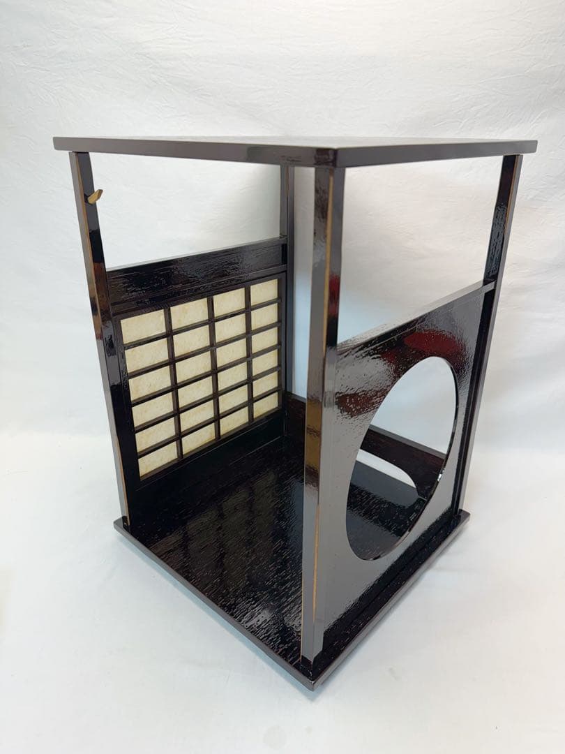 ほぼ未使用 茶道具 吉野棚 溜塗 圓能斎好写 組み立式 元箱