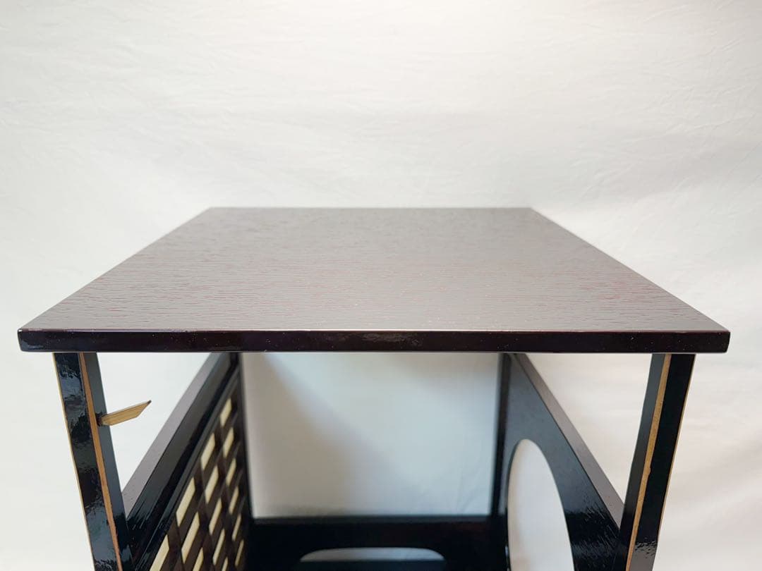 ほぼ未使用 茶道具 吉野棚 溜塗 圓能斎好写 組み立式 元箱