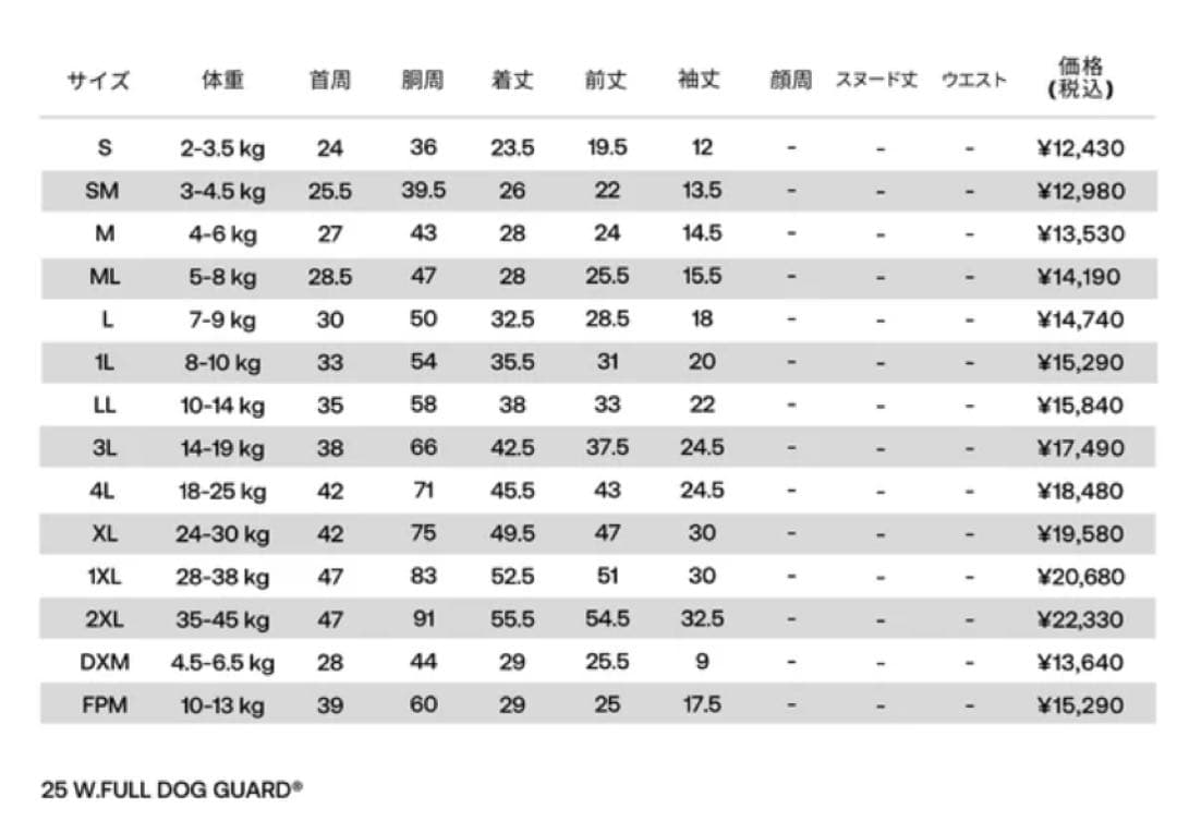 犬服・アクセサリー Alphaicon W.FULL DOG GUARD RETRO SKI 1XL
