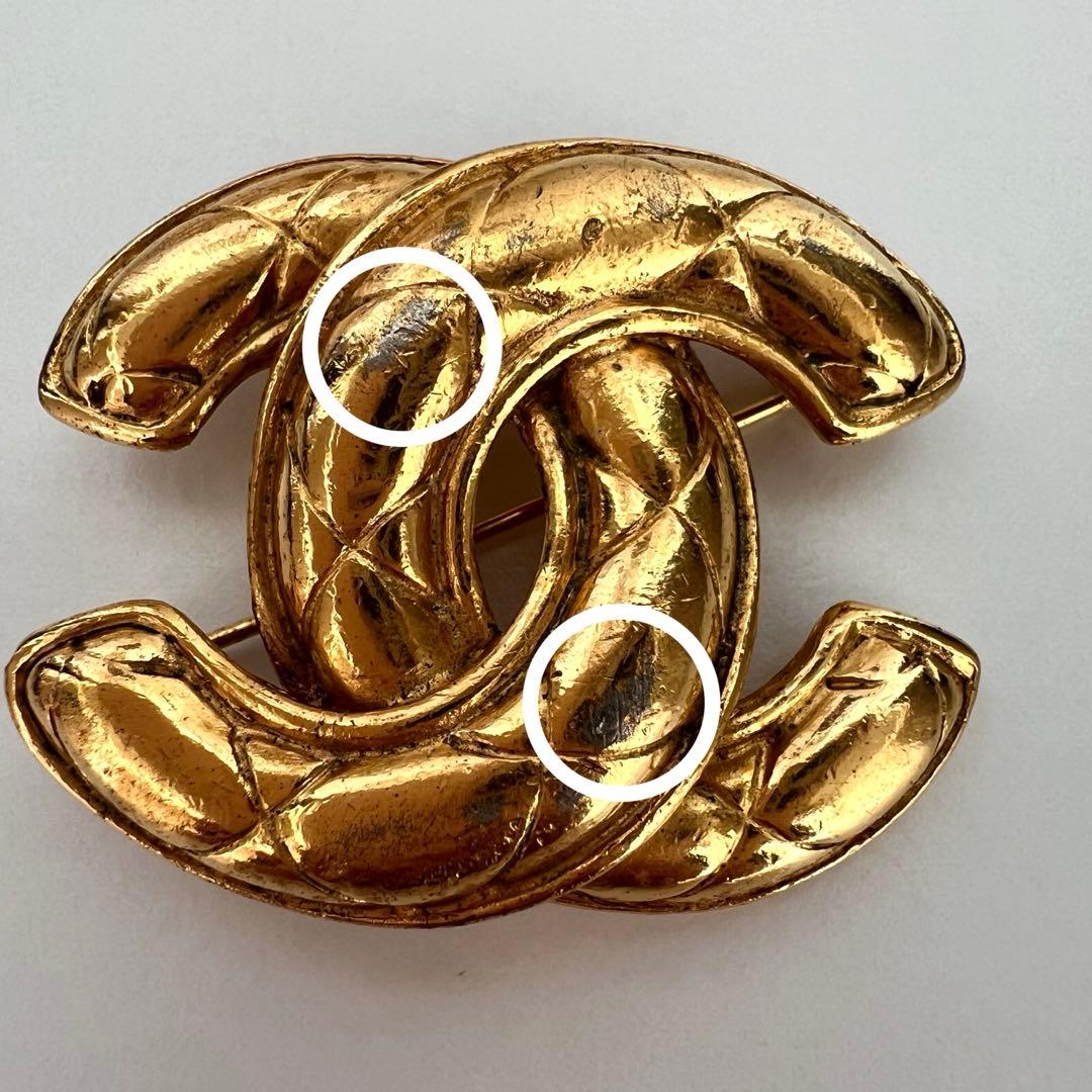 【 CHANEL 】シャネル マトラッセ ゴールド ブローチ