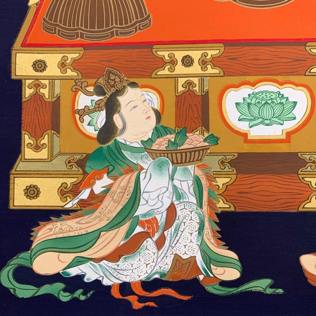 美品 掛け軸 善光寺一光三尊如来御影 仏教美術 仏画