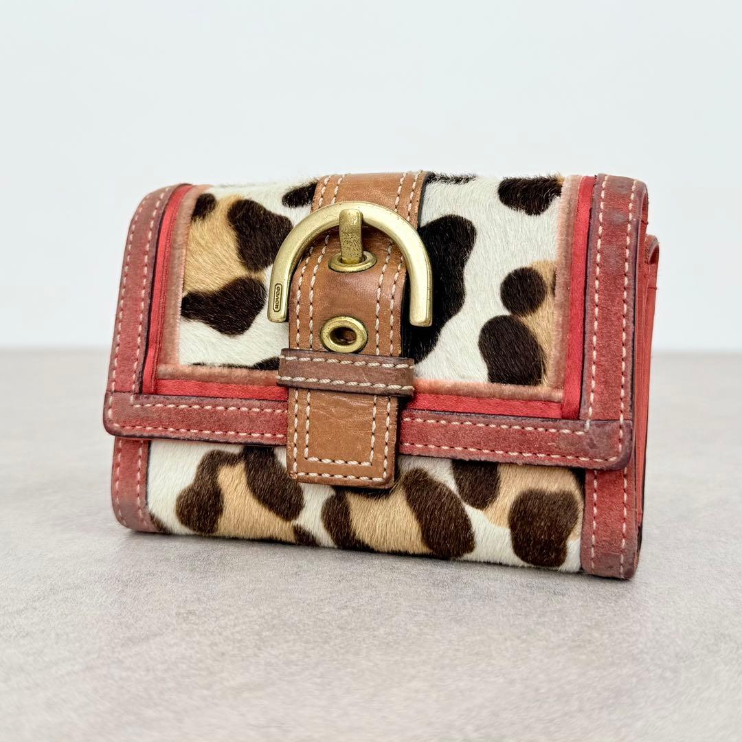 小物 Coach Soho Leopard Ponyhair Wallet