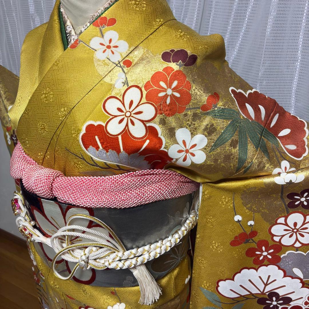 ＊ぽぽりん様＊【振袖フルセット】 豪華金彩 古典柄 藤 花柄 7点セット