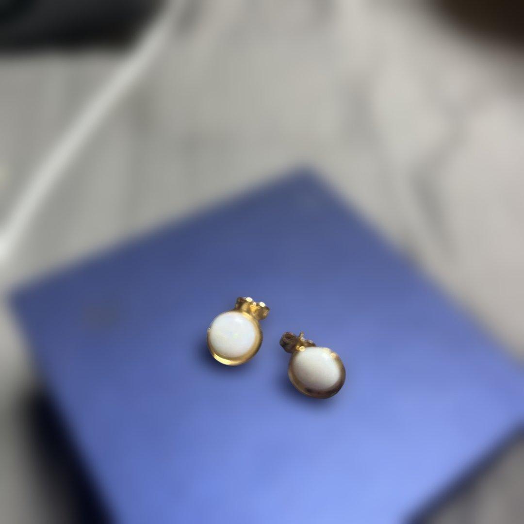 スタージュエリー k10 ムーン セッティング　ピアス　オパール