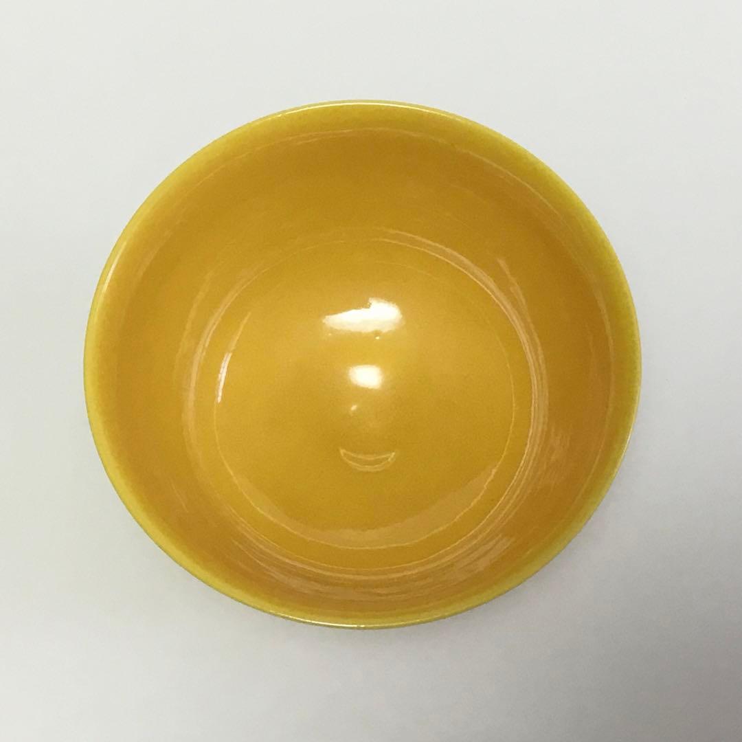 茶碗 黄交趾 露石 木箱入り 茶道具 古物品