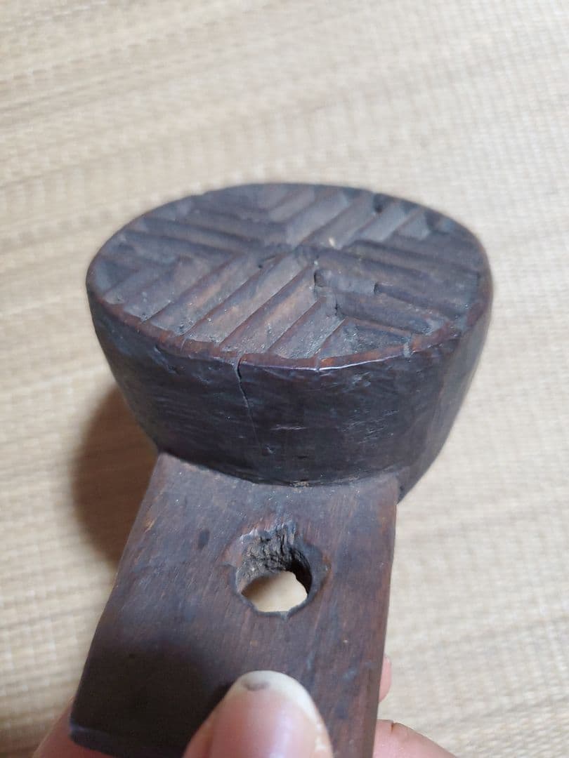 【李朝古道具】李朝木器 餅の印章