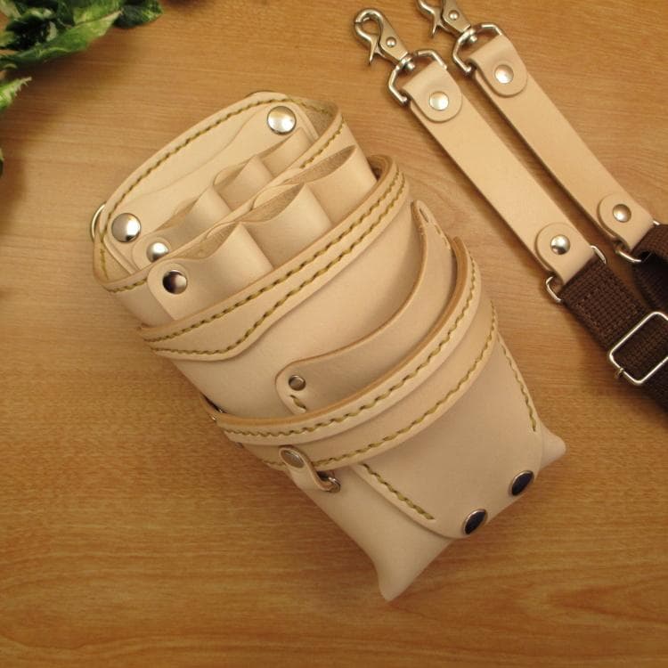 ☆特別価格☆　ヌメ革ナチュラル　６丁差し　 シザーケース　SCY-61/NA5