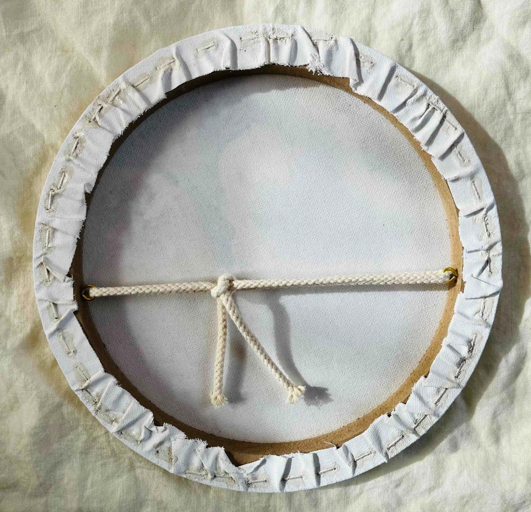 油彩 絵画 『空』丸形アートパネル 直径25cmインテリア 絵画 原画