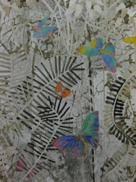 堀 文子、密林のモルフォ蝶、新品額装付、画集画、状態良好、年代物