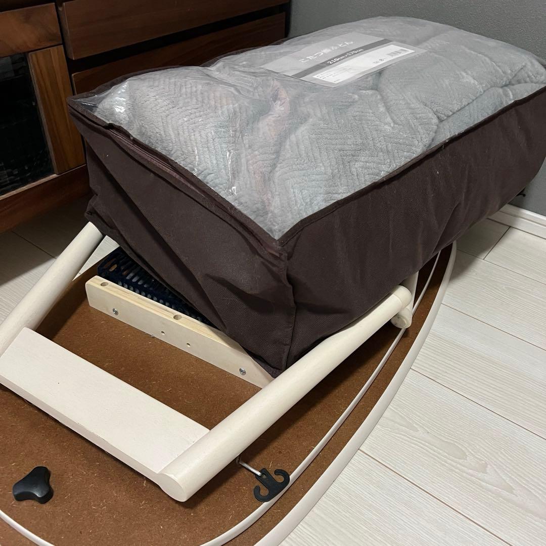 【テーブルのみ】オーバル型 ローテーブル 折りたたみ式 こたつ2点セット