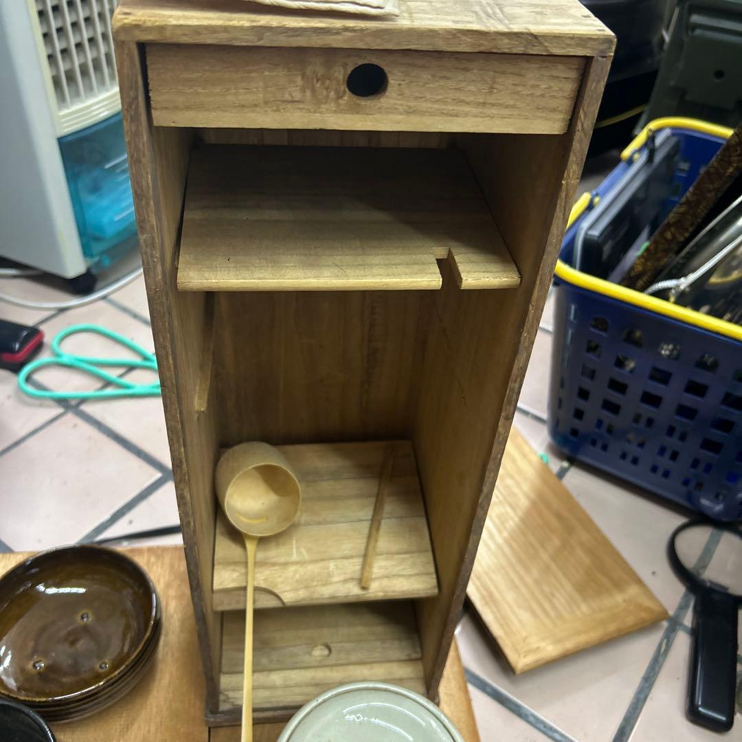 茶道具セット　一式　木製収納箱付き　お稽古・習い事用など　　落款入り黒楽茶碗