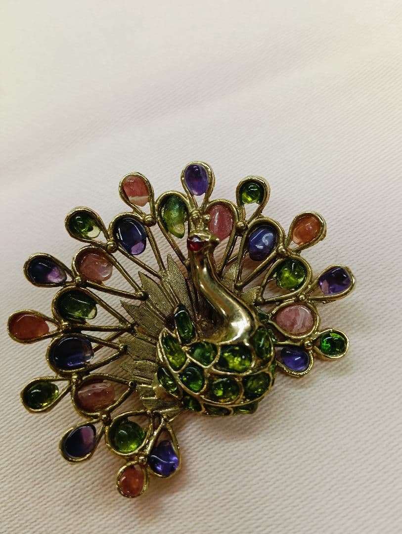 スワボダ　ビンテージ孔雀デザイン ブローチ