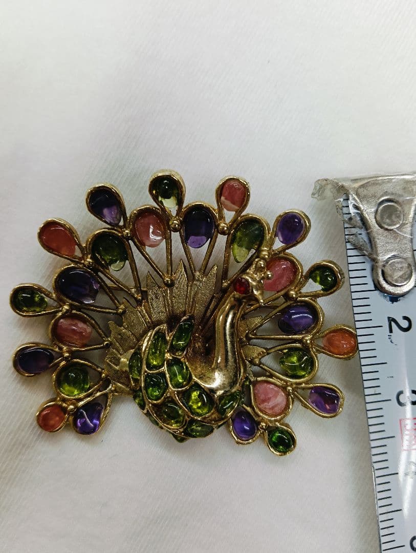 スワボダ　ビンテージ孔雀デザイン ブローチ