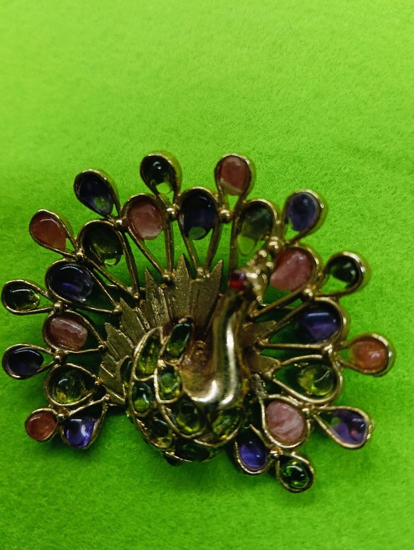 スワボダ　ビンテージ孔雀デザイン ブローチ