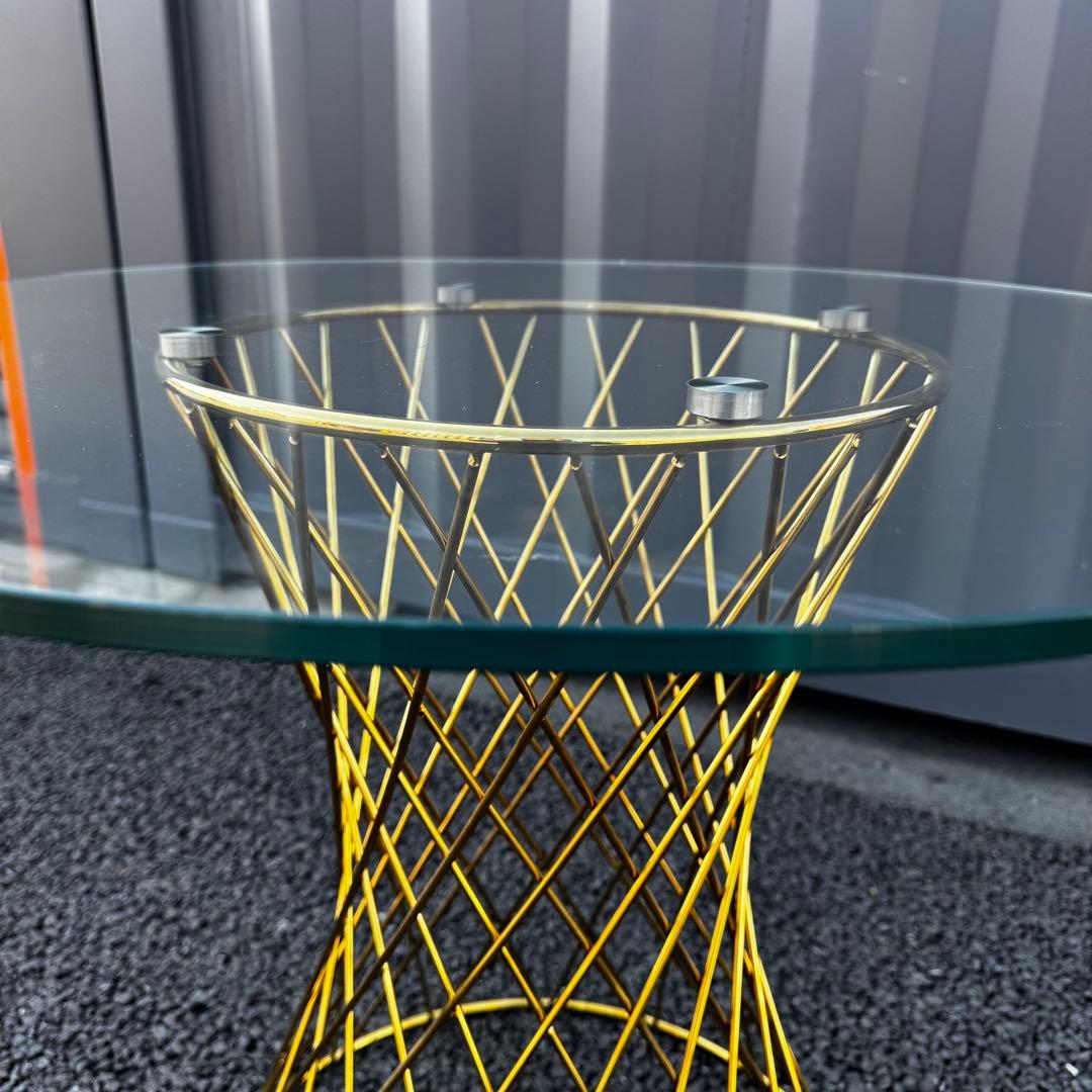 りりり フランフラン　マーリア ダイニングテーブル クリア×ゴールド